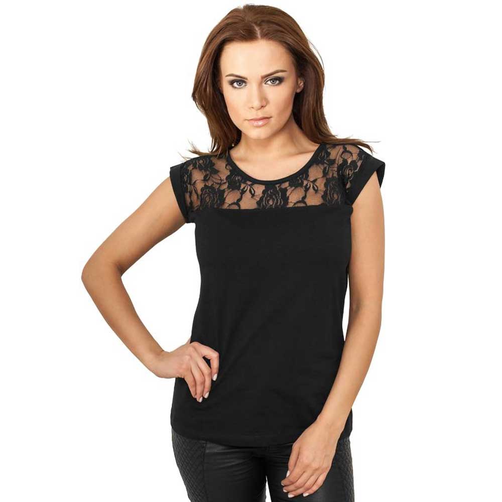Urban Classics - Top Lace Damen T-Shirt - Schwarz